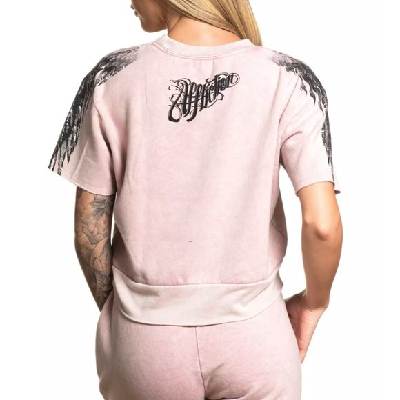 AFFLICTION Women's T-Shirt Sweatshirt AUDRALYN Win - Picture 3 of 6